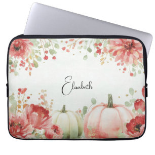 Autumn Pumpkins and Flowers Laptop Sleeve