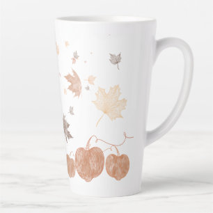 Autumn Pumpkins and Leaves Latte Mug