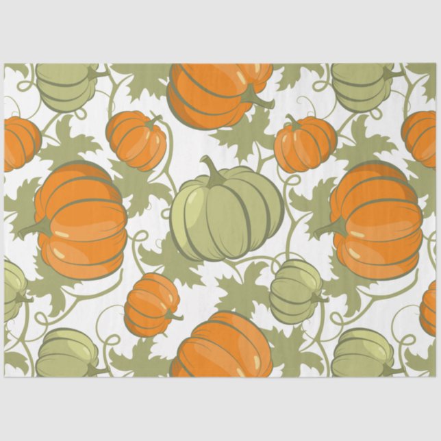 Autumn Pumpkins and Leaves Series Design 9 Tissue Paper (Front)