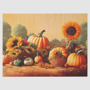 Autumn Pumpkins and Sunflowers Tissue Paper
