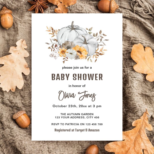 Autumn Pumpkins Baby Shower Invitation (Creator Uploaded)