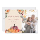 Autumn Pumpkins Fall Photo Save the Date