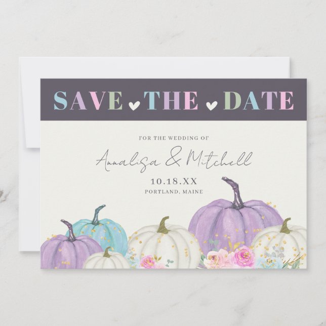 Autumn Pumpkins Fall  Save The Date (Front)