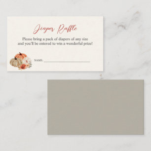 Autumn Pumpkins Flowers Diaper Raffle Enclosure Card
