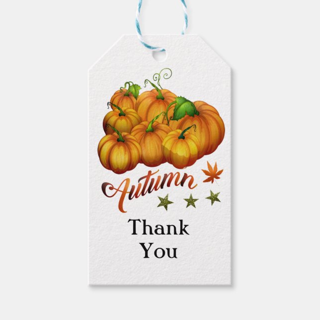 Autumn pumpkins     gift tags (Front)