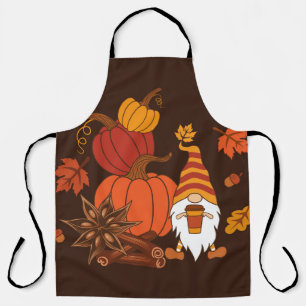 Autumn Pumpkins Gnome Spice Card Apron