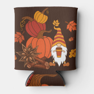 Autumn Pumpkins Gnome Spice Card Can Cooler