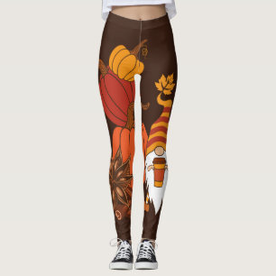Autumn Pumpkins Gnome Spice Card Leggings