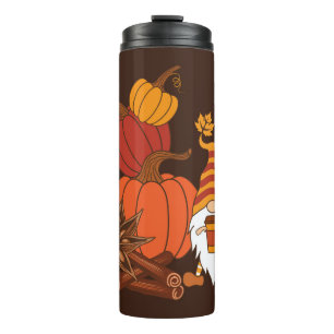 Autumn Pumpkins Gnome Spice Card Thermal Tumbler