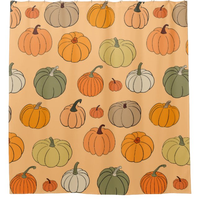Autumn Pumpkins, Hand-Drawn Seamless Vintage. (Front)