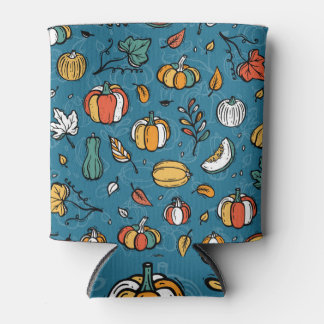 Autumn Pumpkins: Hand Drawn Vegetables Can Cooler