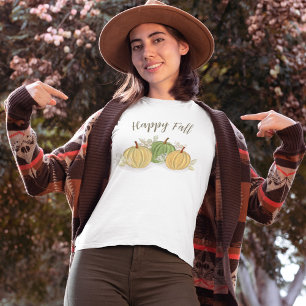 Autumn Pumpkins Happy Fall Watercolor T-Shirt