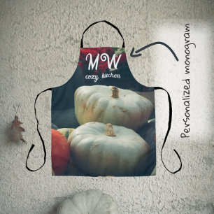  Autumn pumpkins in a rustic garden Apron