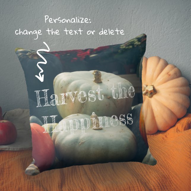  Autumn pumpkins in a rustic garden Throw Pillow (Creator Uploaded)