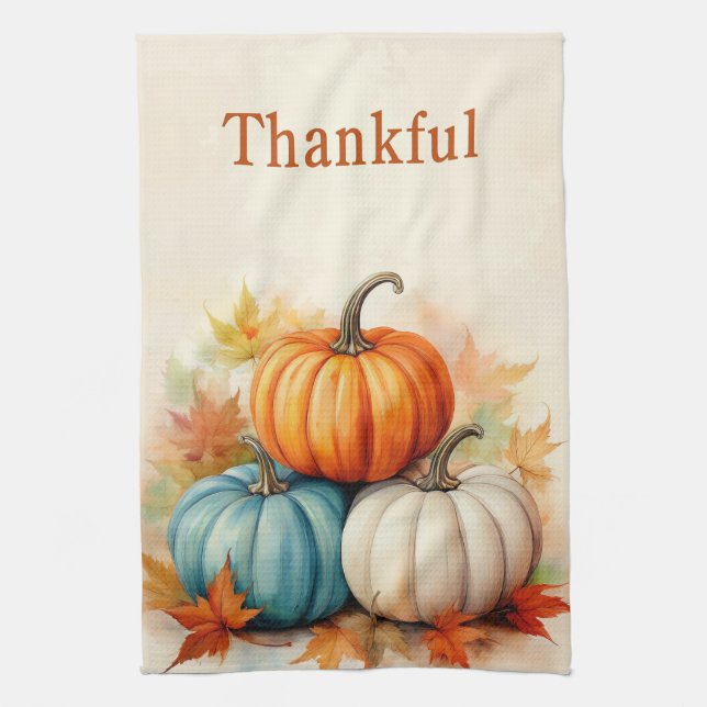 Autumn Pumpkins Kitchen Towel (Vertical)