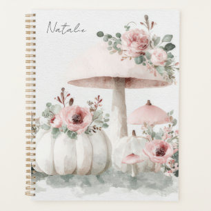 Autumn Pumpkins, Mushrooms and Flowers Planner