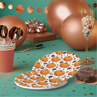 Autumn Pumpkins Paper Plate