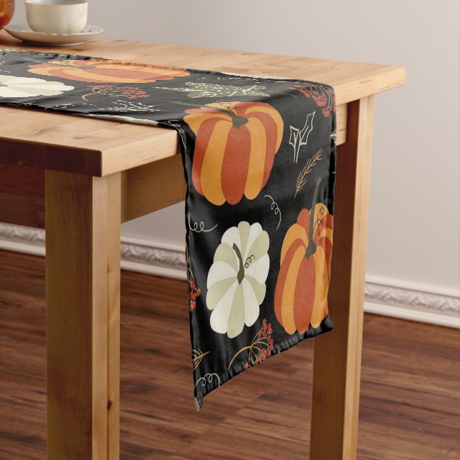 Autumn Pumpkins Pattern Short Table Runner (In Situ)