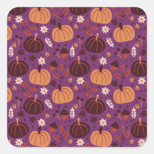Autumn pumpkins square sticker