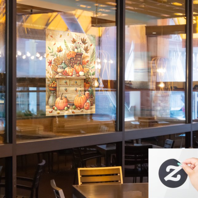 Autumn Pumpkins Window Cling (Restaurant Window)