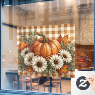 Autumn Pumpkins Window Cling