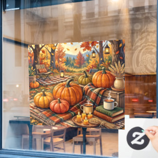 Autumn Pumpkins Window Cling