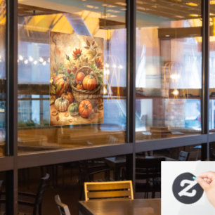 Autumn Pumpkins Window Cling