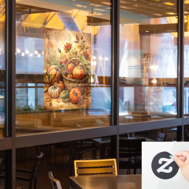 Autumn Pumpkins Window Cling (Restaurant Window)