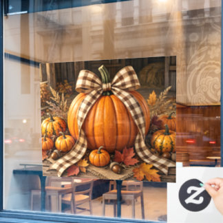 Autumn Pumpkins Window Cling