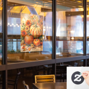 Autumn Pumpkins Window Cling
