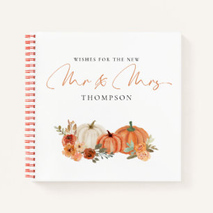 Autumn Pumpkins Wishes for Mr Mrs Guest Book