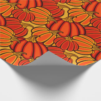 Autumn pumpkins wrapping paper