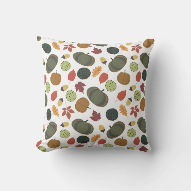 autumn pupmkins pattern throw pillow (Front)