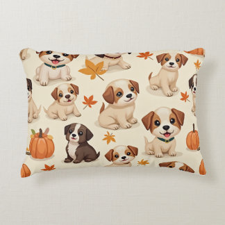 "Autumn Puppies Decorative Pillow" Accent Pillow