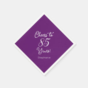 Autumn Purple Cheers to 85 Years 85th Birthday Napkin