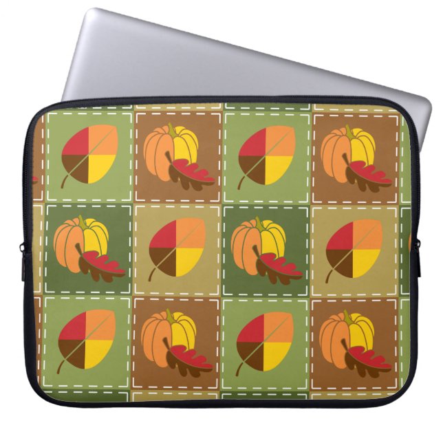 Autumn Quilt Laptop Sleeve (Front)