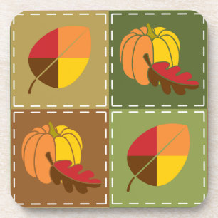 Autumn Quilt Square Coaster