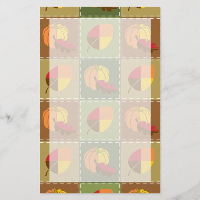 Autumn Quilt Stationery (Front)