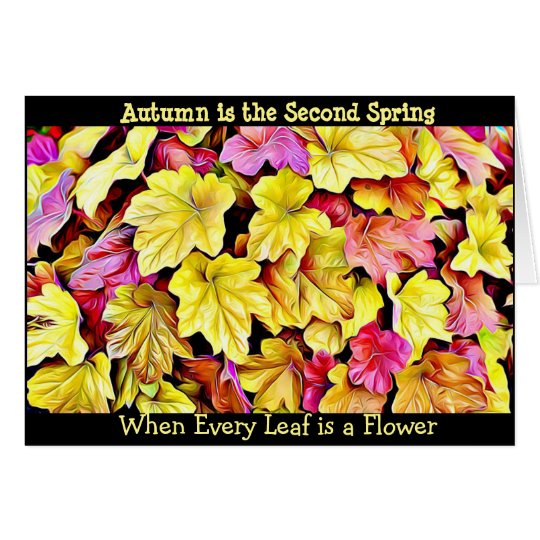 Autumn Quote Fall Leaves Pretty Seasonal Card