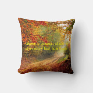 Autumn quote throw pillow