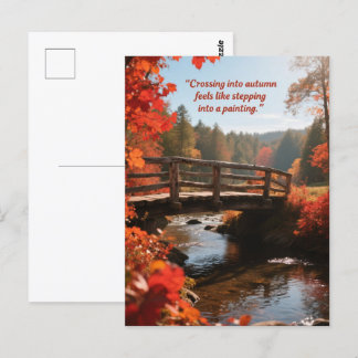 Autumn Quotes Forest Trees Leaves Ways  Postcard