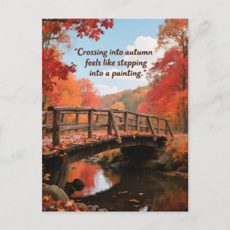 Autumn Quotes Forest Trees Leaves Ways  Postcard