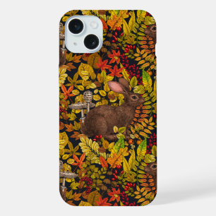 Autumn Rabbit on black iPhone 15 Plus Case