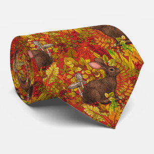 Autumn Rabbit on black Tie
