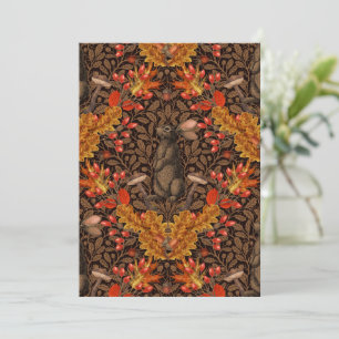 Autumn rabbit on brown