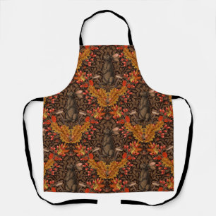 Autumn rabbit on brown apron