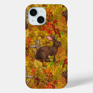 Autumn Rabbit on ochre iPhone 15 Case