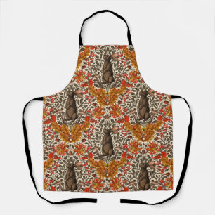 Autumn rabbit on off white apron