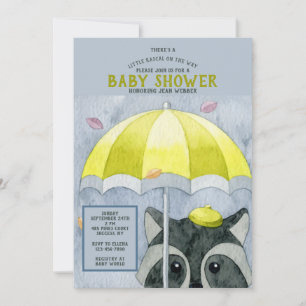 Autumn Raccoon Baby Shower Invitation