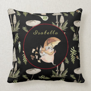 Autumn Raccoon Customize Text, Colour 20"X20" Throw Pillow